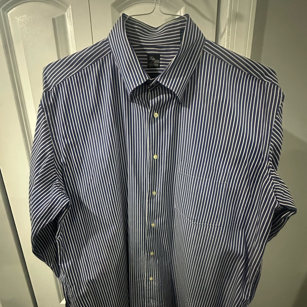 Saks Fifth Avenue Blue Striped Dress Shirt